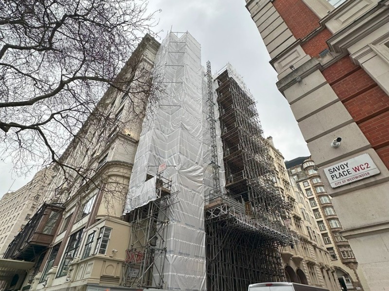 savoy hotel scaffold design london